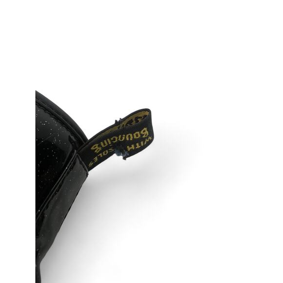 Doc Marten 1460 Black Glitter Lace Up Boots Size 3 Combat Shinny Ankle Boot - Picture 4 of 7